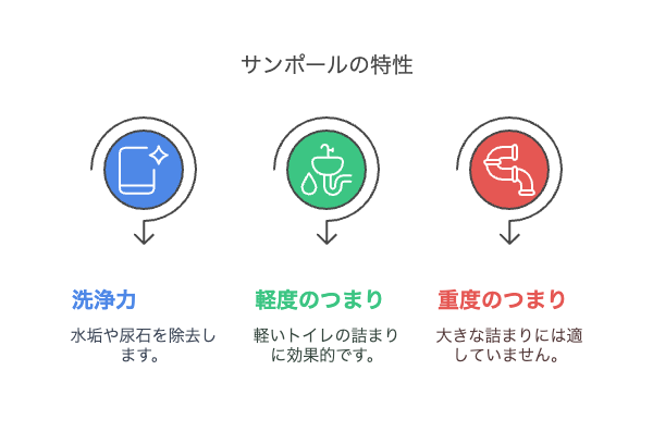 サンポールの特徴とトイレつまりへの効果